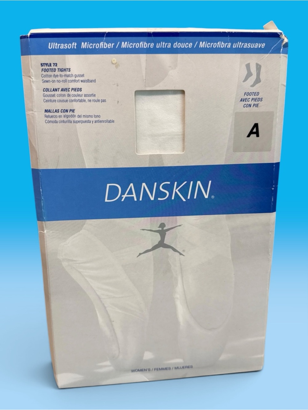 Danskin Women's Style 72 Footed Tight Ultrasoft Microfiber Size A White